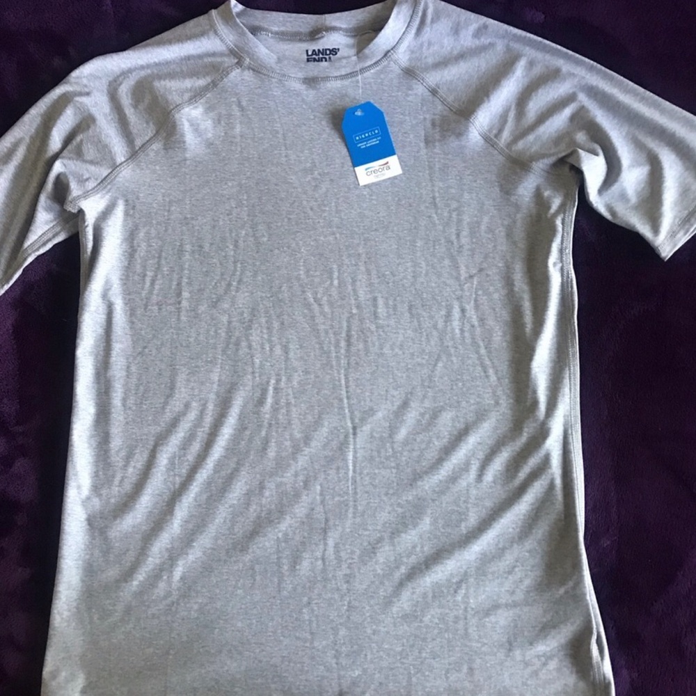 Lands' End Boys Gray Crew Neck Shirt NWT Size 14/16